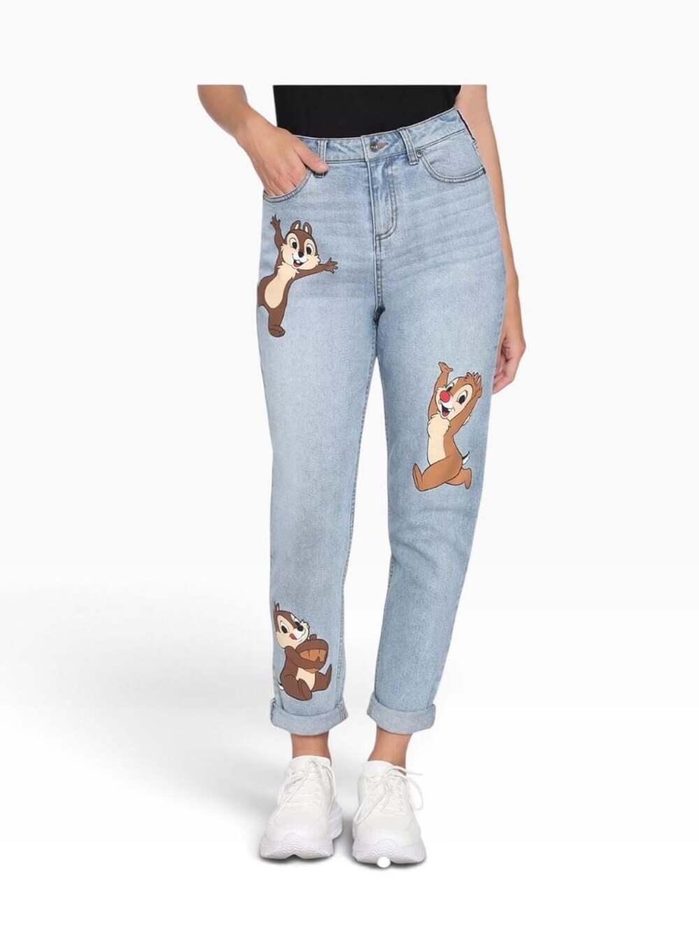 Disney Chip 'N' Dale Mom Jeans Light Wash Denim Size 1
